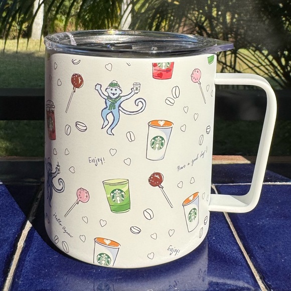 New Starbucks MiiR Roller Rabbit Monkey Stainless Steel Mug - Picture 2 of 3